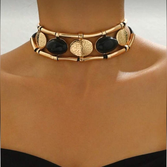 Stylish Black Punk Rock Choker Necklace - Picture 3 of 5